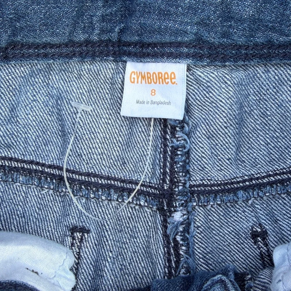 Gymboree Girls Boyfriend Jeans Size 8 Sequin Heart Medium Wash NWOT